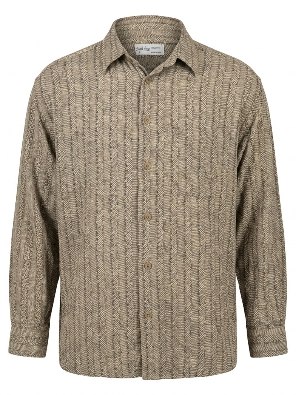 ​Angelo Litrico Men's Button Down Shirt - Beige Textured Pattern Size L‎ 41/42